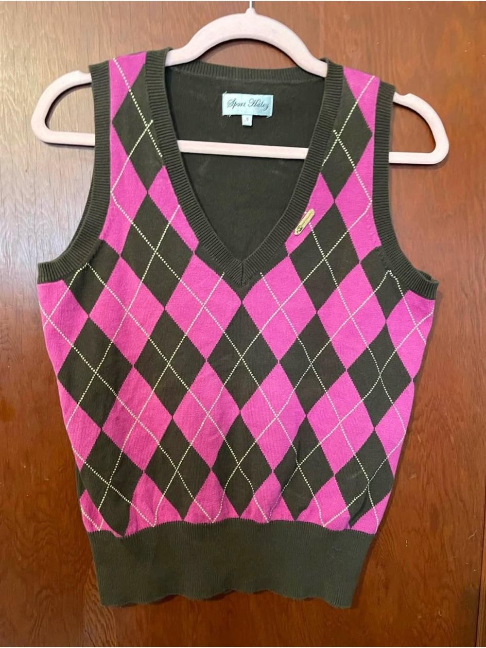 Sport Haley Pebble Beach Argyle Sweater Vest - Size Small